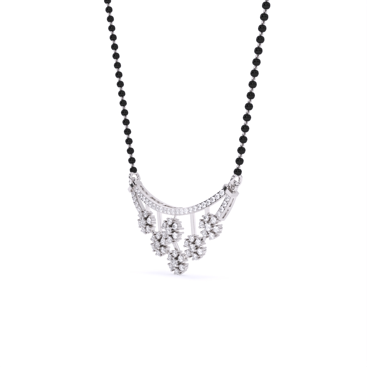 Floral Charm Diamond Pendant Mangalsutra